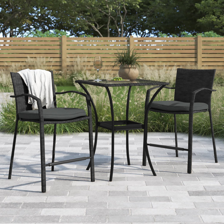 Patio bistro discount set with cushions